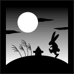 rabbit and moon